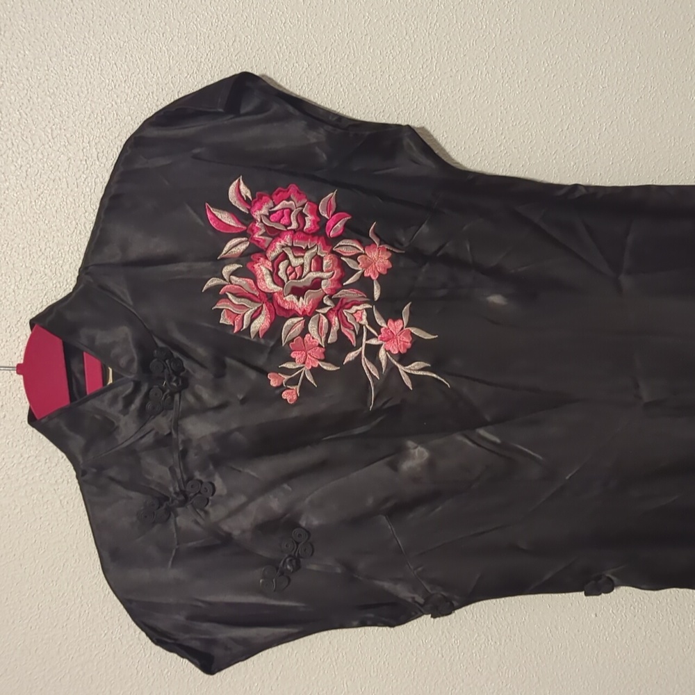 Vintage Black Asian Dress